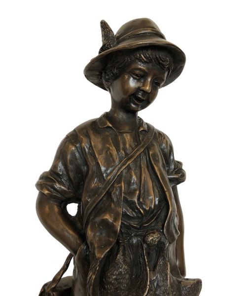 Bronze Skulptur "Jäger Junge" H 55 cm