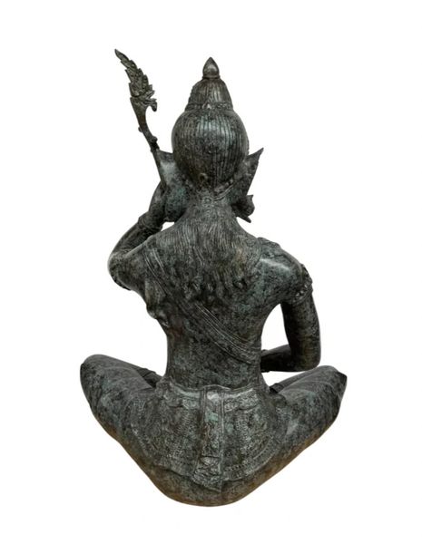 Bronze Skulptur "Lauten Spieler-Tempelwächter" H 95 cm