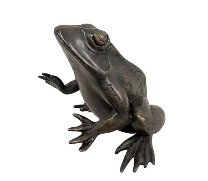Bronze Skulptur "sitzender Frosch" H 16 cm