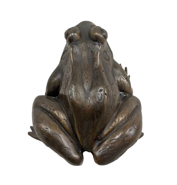 Bronze Skulptur "sitzender Frosch" H 16 cm