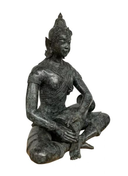 Bronze Skulptur "Trommler -Tempelwächter" H 95 cm