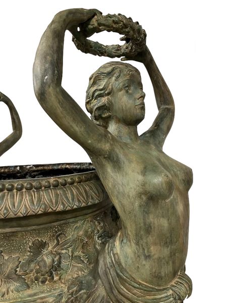 Bronze Skulptur "Bronze Urne mit Ladys", große Amphore