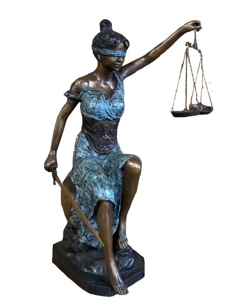 Gartenskulptur Bronze H 84 cm "Justicia Lady", Dekoration