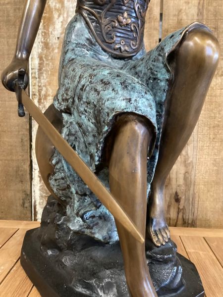 Gartenskulptur Bronze H 84 cm "Justicia Lady", Dekoration