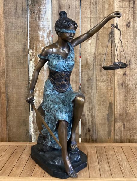 Gartenskulptur Bronze H 84 cm "Justicia Lady", Dekoration