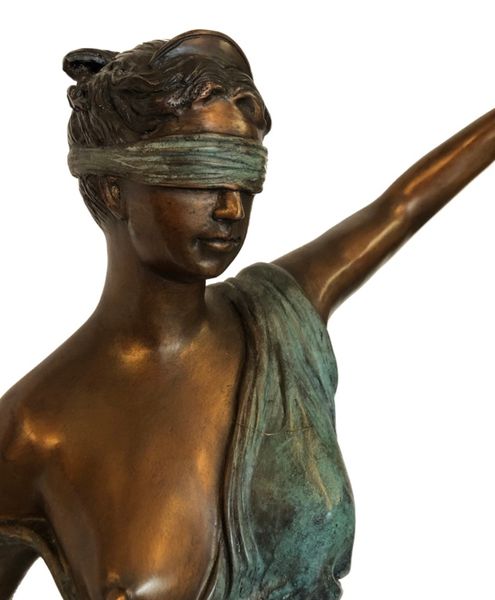 Gartenskulptur Bronze H 88 cm "Justicia Lady", Dekoration