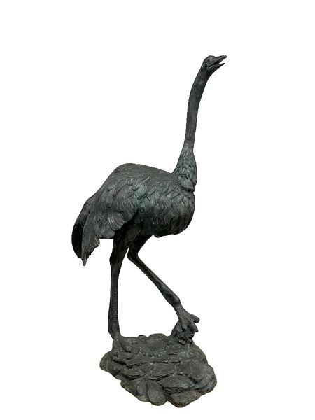 Bronze Statue, große Bronze Skulptur "laufender Strauß" H 188 cm