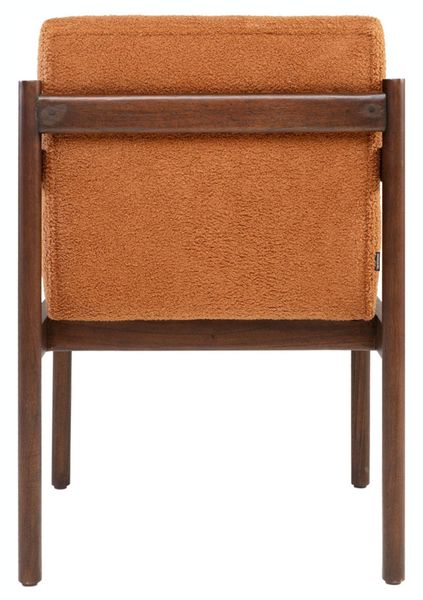 CASA, Designer Esszimmerstuhl terrakotta braun-roter Stoff, Armlehnstuhl