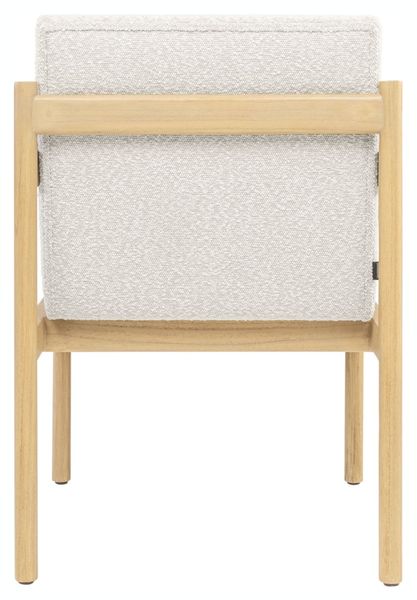 CASA, Designer Esszimmerstuhl natur-weiß Bouclé-Stoff, Armlehnstuhl