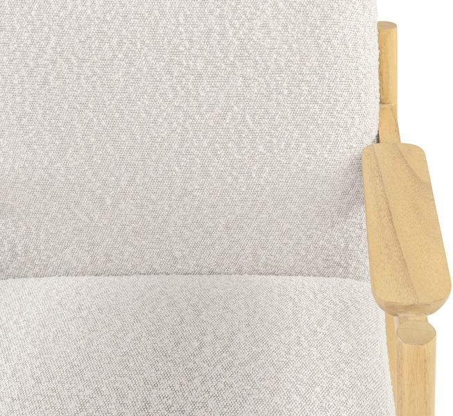 CASA, Designer Esszimmerstuhl natur-weiß Bouclé-Stoff, Armlehnstuhl