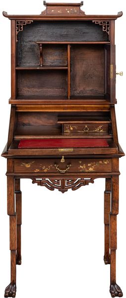 02, Chinois-Schrank mit Schreibfläche, antiker Sekretär