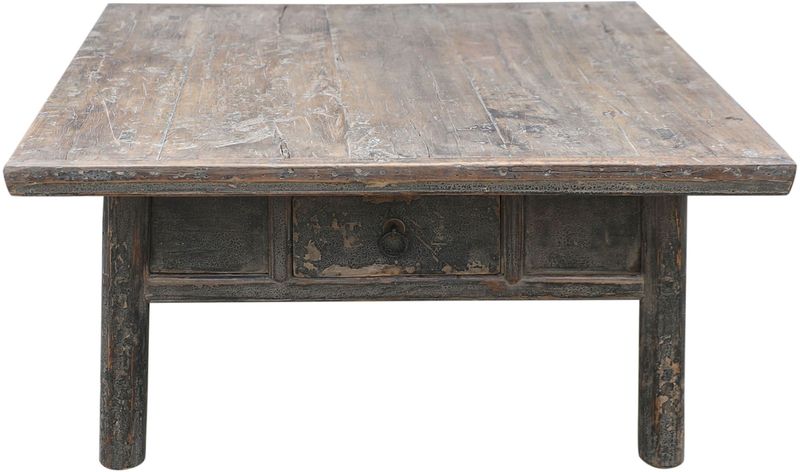 AURA, Alter Couchtisch 1Schublade antikes Unikat, Sofatisch, Wohnzimmertisch