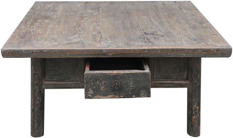 AURA, Alter Couchtisch 1Schublade antikes Unikat, Sofatisch, Wohnzimmertisch