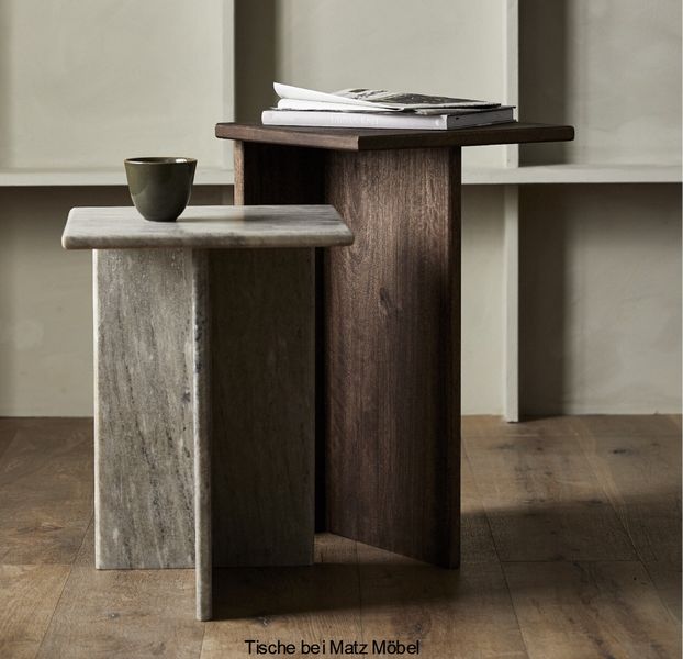 LINA, Beistelltisch Set Marmor-Holz