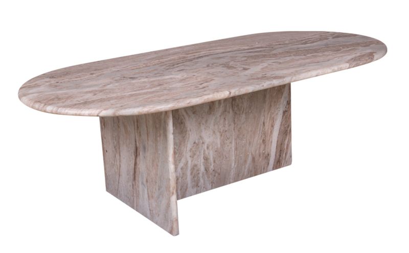 KARLA, Marmor Couchtisch B 120 cm oval grau