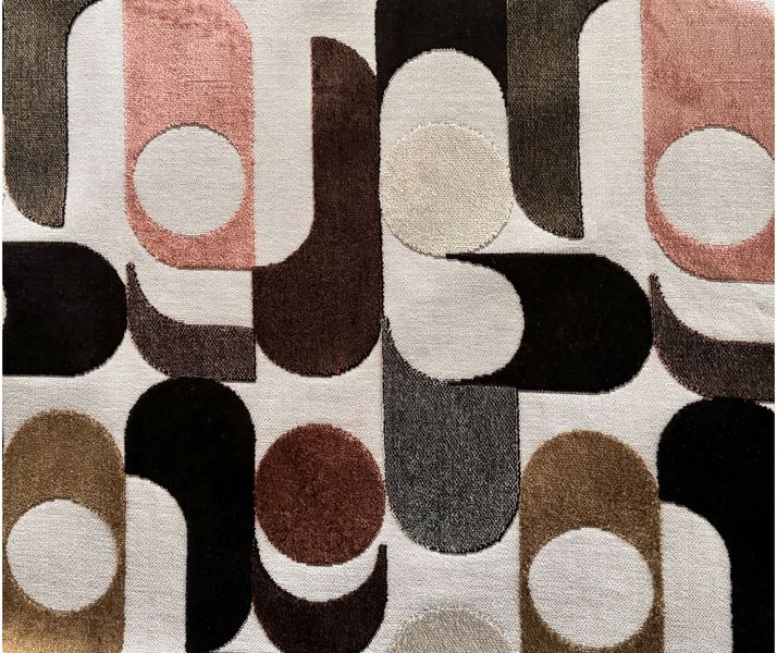 DESI, Designer Sessel abstraktes Stoffmuster mit Dreh-u. Schaukelfunktion