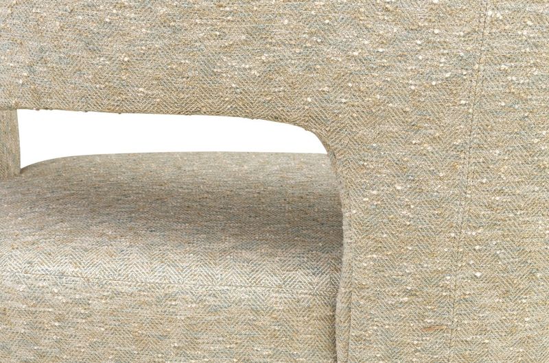 MERCI, Designer Sofa beige Fischgrät-Stoff