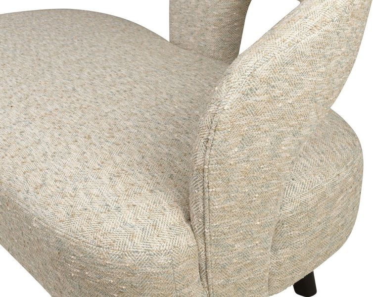 MERCI, Designer Sofa beige Fischgrät-Stoff