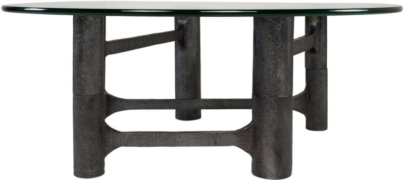 SADA, Couchtisch rund 110 cm Alu & Glas, Designermöbel