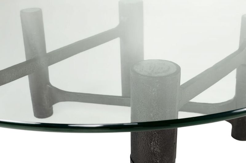 SADA, Couchtisch rund D 75 cm Alu & Glas, Designermöbel