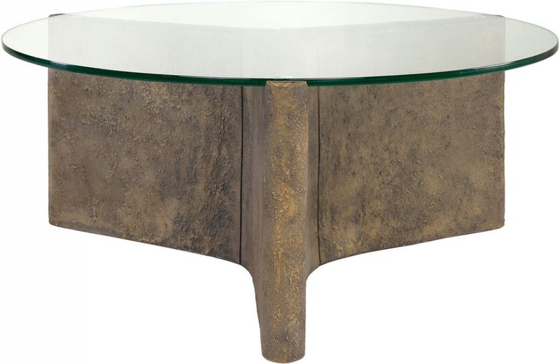 JEN, Designer Couchtisch rund Farbe: bronze, Beton-Glas