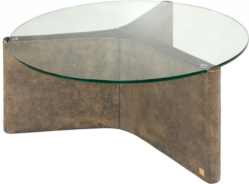 JEN, Designer Couchtisch rund Farbe: bronze, Beton-Glas