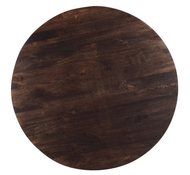 SALVA, Esstisch rund 130 cm Holz dunkelbraun Mittelsäule