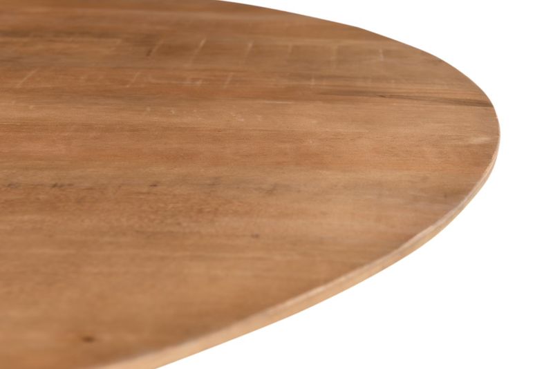 SALVA, Esstisch rund 130 cm Holz natur Säulenfuß