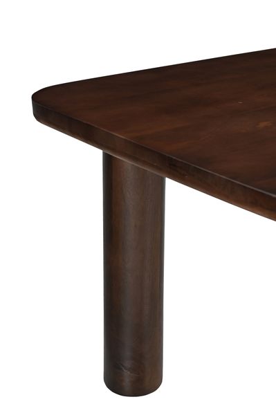 BAO, Esstisch 240 cm rechteckig dunkles Holz-runde Beine, Holztisch