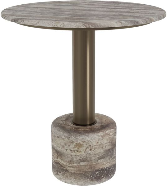 Designer Esstisch COOPER Bistrotisch rund D 70 cm grau Travertin