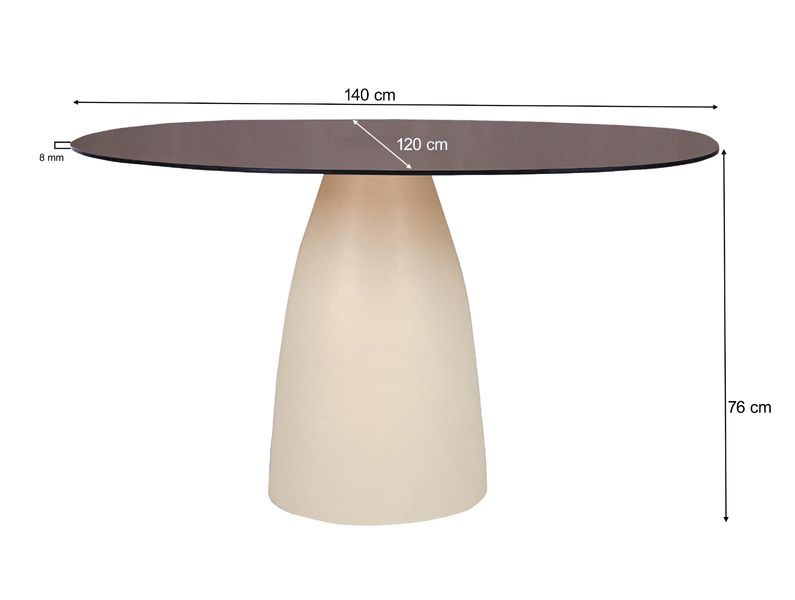 MEILI, Designer Esstisch oval 140 cm Mittelsäule