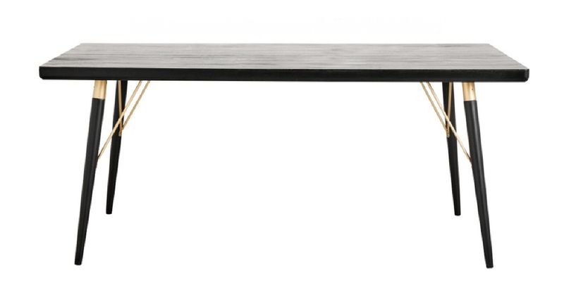 Landhaus Esstisch LUKE eckig Länge 180 cm schwarz-gold
