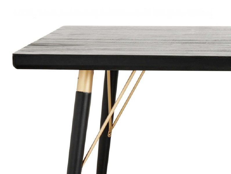 Landhaus Esstisch LUKE eckig Länge 180 cm schwarz-gold