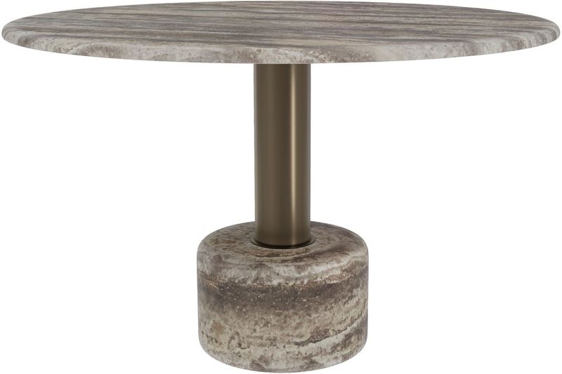 Designer Esstisch COOPER rund 120 cm grau Travertin