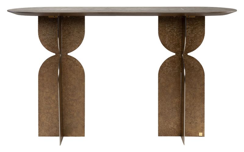 CLOÉ, Designer Konsolentisch oval 140 cm Bronze-Eiche
