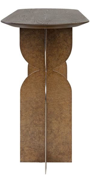 CLOÉ, Designer Konsolentisch oval 140 cm Bronze-Eiche