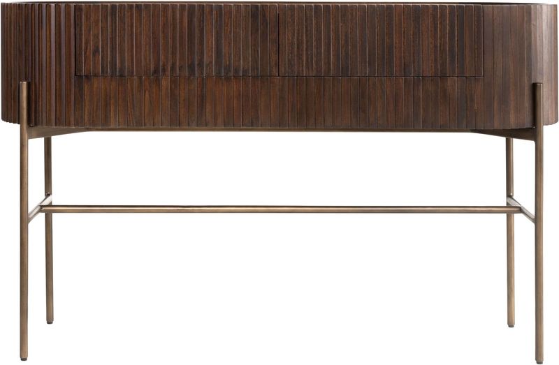 POGO, Konsolentisch oval B 130 cm Holz & Messing, Designermöbel