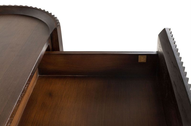 POGO, Konsolentisch oval B 130 cm Holz & Messing, Designermöbel