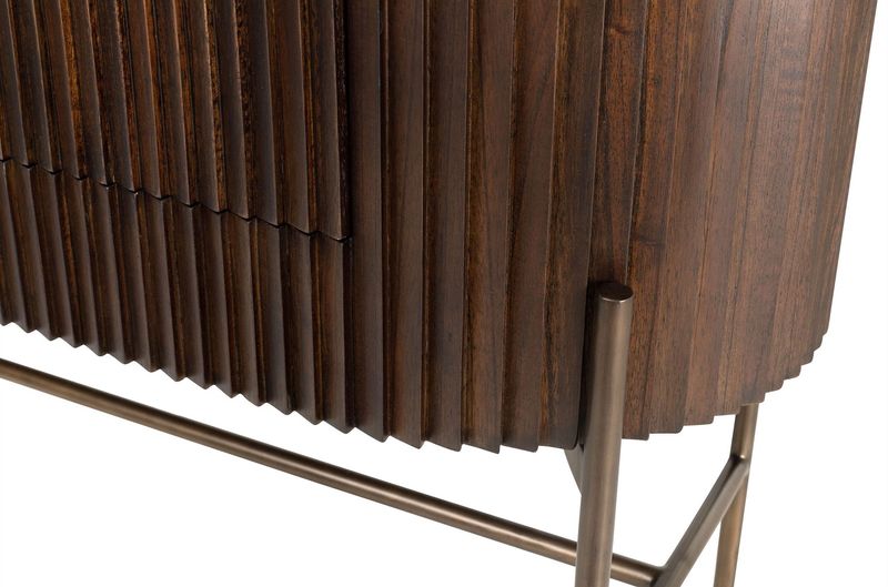POGO, Konsolentisch oval B 130 cm Holz & Messing, Designermöbel