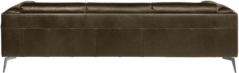 BARA, modernes 3 Sitzer Ledersofa in schwarz und braunen Naturleder Farben