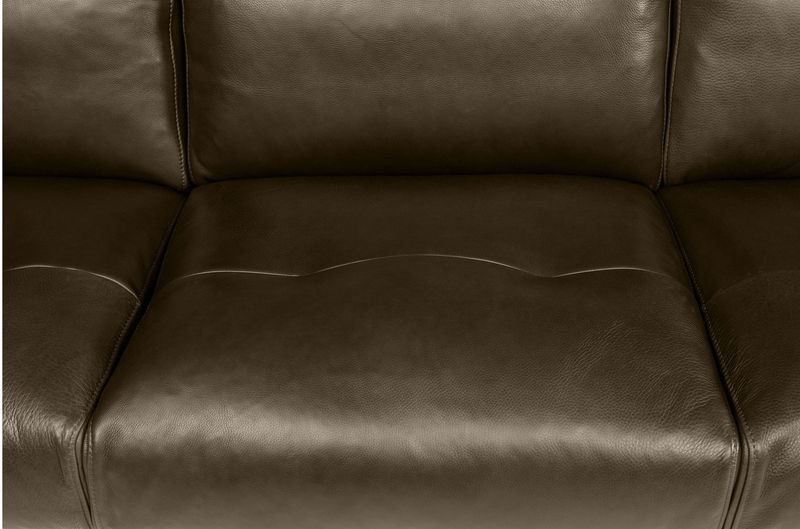 BARA, modernes 3 Sitzer Ledersofa in schwarz und braunen Naturleder Farben