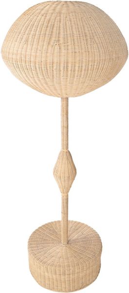 RITA-1, Designer Rattan Stehlampe rund