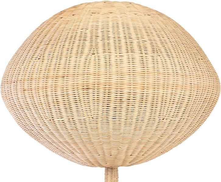 RITA-1, Designer Rattan Stehlampe rund