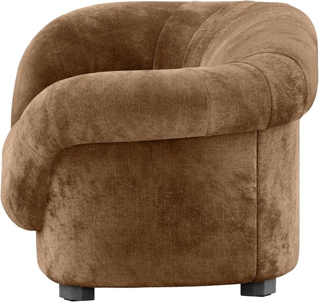 Designer Samt Sofa LANA karamel-braun B 189 cm 2,5 Sitzer