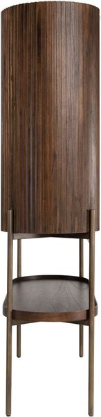POGO, Hochbeiniger Designer Schrank oval mit Regal Holz-Messing, Designermöbel