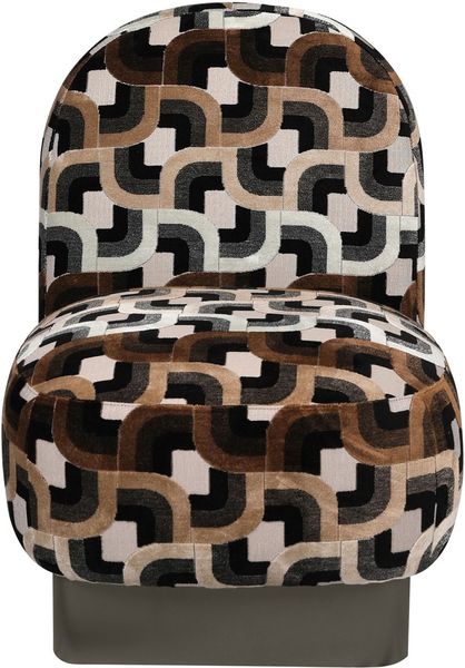 KAIN, Designer Stoff Sessel braun-beige abstraktes Muster
