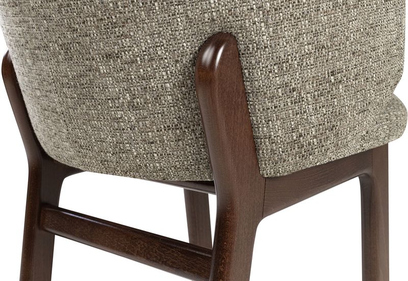 WANNA, Designer Stuhl 2 Stück grau-braun, Esszimmerstuhl