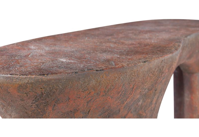 DIA, Designer Konsolentisch 140 cm oval braun kupfer, Wandtisch