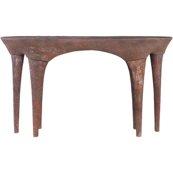 DIA, Designer Konsolentisch 140 cm oval braun kupfer, Wandtisch