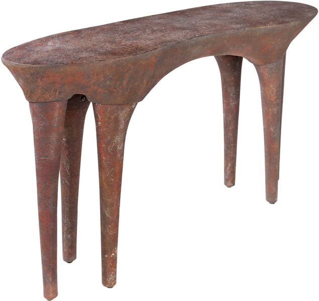 DIA, Designer Konsolentisch 140 cm oval braun kupfer, Wandtisch